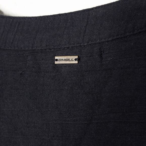 O’Neill Women’s Gauzy Shirt Blouse Minimalist Coastal Crinkle Cotton Boho Sz XL - Picture 6 of 8